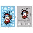Set of 6 Christmas Snowflake Window Clings 3 Styles with Santa Claus and Reindeer Decals for Holiday Party