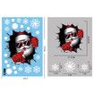 Set of 6 Christmas Snowflake Window Clings 3 Styles with Santa Claus and Reindeer Decals for Holiday Party