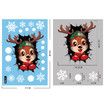 Set of 6 Christmas Snowflake Window Clings 3 Styles with Santa Claus and Reindeer Decals for Holiday Party