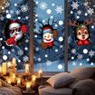 Set of 6 Christmas Snowflake Window Clings 3 Styles with Santa Claus and Reindeer Decals for Holiday Party