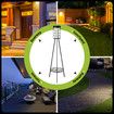 2pcs Outdoor Solar Light with Plant Stand Energy Powered Flood Lamp Pole Floodlight Post Flower Pot Shelf Holder USB Charging for Garden Path Driveway