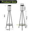 2pcs Outdoor Solar Light with Plant Stand Energy Powered Flood Lamp Pole Floodlight Post Flower Pot Shelf Holder USB Charging for Garden Path Driveway