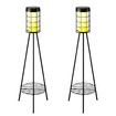 2pcs Outdoor Solar Light with Plant Stand Energy Powered Flood Lamp Pole Floodlight Post Flower Pot Shelf Holder USB Charging for Garden Path Driveway