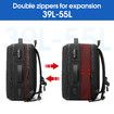 Vacuum Travel Backpack Rucksack Waterproof Compression Expandable Antitheft Men Carryon Luggage Bag Work Business Laptop Black 39-55L USB Charging