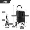 Foldable Shopping Cart Trolley Bag Dolly Aluminium Waterproof Wheeled Storage Grocery Market Utility Granny Stair Climbing Wheels 45L
