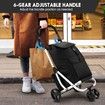 Shopping Cart Trolley Insulation Bag Dolly Aluminium Waterproof Wheeled Storage Foldable Grocery Market Utility Granny Silent Rolling Wheels 45L