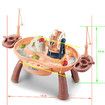 Water Circulating Fishing Game Board Play Set with Music,Fishing Toys and Waterwhee,Interactive Small Toddlers Water Table,Kitchen Sink Table Play,Kids Role Play
