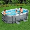 Bestway Power Steel Oval Above Ground Swimming Pool Filter Pump Set 3.05m x 2m x 84cm for Outdoor Backyard Party Family Adults Kids
