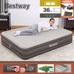 Bestway Fortech Snugable Top Airbed Blow Up Inflatable Air Mattress Queen Bed Camping 203x152x36cm with Built-in Pump Antimicrobial Coating