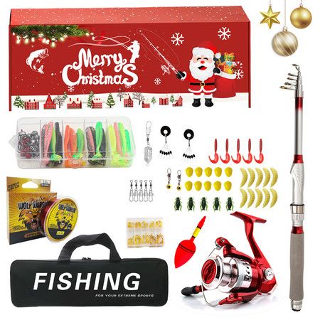 Fish Tackle Set Christmas Countdown Fishing Advent Calendar 24 Days Surprise Bait Gift Lures Angling Essentials