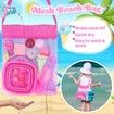 Collapsible Beach Toys Set,Collapsible Sand Bucket and Shovels Set with Mesh Bag and Sand Molds,Ice Cream Travel Sand Toys for Beach,Sandbox Toys Age 3+