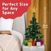 60cm Tabletop Mini Christmas Tree Set with Warm White LED Lights, Star Topper, Gift Boxes and Ornaments, Small Christmas Tree for Desk or Table