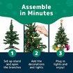 60cm Tabletop Mini Christmas Tree Set with Warm White LED Lights, Star Topper, Gift Boxes and Ornaments, Small Christmas Tree for Desk or Table