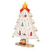 1 Pack Wooden Christmas Tree Tabletop Decoration Mini Ornaments for Festive Desktop (White)