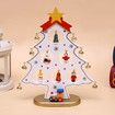 1 Pack Wooden Christmas Tree Tabletop Decoration Mini Ornaments for Festive Desktop (White)