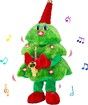 Singing Dancing Christmas Tree,Electric Plush Toy with Lights,Animated Christmas Table Decorations Cute Funny Gifts for Family Friends