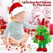Singing Dancing Christmas Tree,Electric Plush Toy with Lights,Animated Christmas Table Decorations Cute Funny Gifts for Family Friends