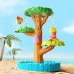 Rain Tree Water Table Colorful Sand Water Splash Table Kids Summer Beach Sensory Play Tree Table for Boys Girls Backyard Activity