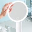 LED Makeup Mirror with Light Lamp with Storage Cosmetic Mirror Light USB Vanity Mirror Desktop Rotating Adjustable Dimming (White)