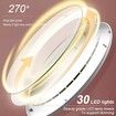 LED Makeup Mirror with Light Lamp with Storage Cosmetic Mirror Light USB Vanity Mirror Desktop Rotating Adjustable Dimming (White)