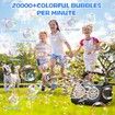Automatic Bubble Machine Upgrade Bubble Blower with 2 Fans,20000+ Bubbles Per Minute Bubbles,Portable Bubble Maker Operated by Plugin or Batteries (Black)