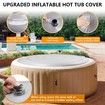 5.4 Ft Inflatable Hot Tub Cover with Handle,Insulated Hot Tub Lid for Outdoor Inflatable Round Hot Tub,Portable Hot tub Cover Protector Save Energy Windproof Rain Proof