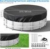 15 Ft Round Pool Cover,Solar Pool Covers for Above Ground Pools,Heavy Duty Winter Pool Cover Protector with Pool Accessories,PE Tarp Ideal for Waterproof and Dustproof (Black)