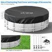 Pool Cover 12 Ft Round Solar Above Ground Heavy Duty Winter Protector PE Tarp Waterproof Dustproof Black