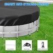 Pool Cover 12 Ft Round Solar Above Ground Heavy Duty Winter Protector PE Tarp Waterproof Dustproof Black