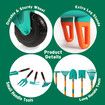 Kids Garden Tool Toy Playset Wheelbarrow Rake Hoe Shovel Plough Trowel Watering Can Gardening Gloves Apron Outdoor Educational Learning