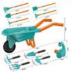 Kids Garden Tool Toy Playset Wheelbarrow Rake Hoe Shovel Plough Trowel Watering Can Gardening Gloves Apron Outdoor Educational Learning