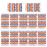 New 48pcs Razor Blade Bald Men Shaving Razors Shaver Blades Refills for Gillette Fusion 5 Orange Gifts for Businessmen