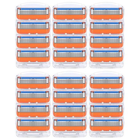 24pcs Razor Blade Shaving Razor Blade Refills for Gillette Fusion 5,Orange New Version