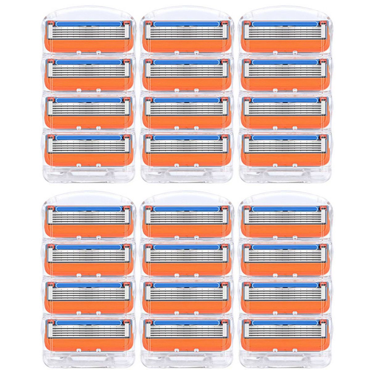 24pcs Razor Blade Shaving Razor Blade Refills for Gillette Fusion 5,Orange New Version