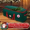 Christmas Tree Storage Bag Durable Handles Dual Zipper Waterproof Tear Proof Holiday Xmas 122x38x50cm