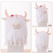 Highland Cow Gnomes with Flowers, Brown Scottish Tomte Doll Decor, Farmhouse Nordic Dwarf Home Decoration,White