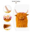 Highland Cow Gnomes with Flowers, Brown Scottish Tomte Doll Decor, Farmhouse Nordic Dwarf Home Decoration,Yellow