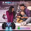 RC Gesture Sensing Stunt Car 4WD Remote Control Off Road Vehicle 360 Flips Toy Color Blue