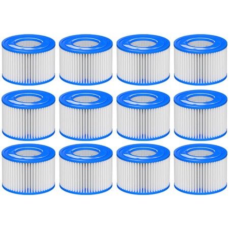 Type Ⅵ Hot Tub Spa Filter Replacement Compatible with Lay-Z-Spa,Coleman SaluSpa 90352E 58323,Inflatable Hot Tub,Swimming Pool Pump Filter Type Ⅵ Cartridge,12 Pack