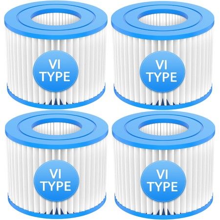 4PCS Type VI Hot Tub Spa Filter Replacement Compatible with Coleman SaluSpa Hot Tub Filters 90352E 58323E 90427E for Lay-Z-Spa,Inflatable Hot Tub,Pool Pump Filter