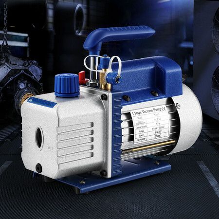 3CFM Vacuum Pump 1 Stage 230V for Refrigerant Air Conditioning AC Conditioner HVAC Refrigeration Food Clothes Packaging Car Maintenance Wine Degassing