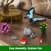 Butterfly Insect Collection Building Set with Music Display Box Bouquet Set for Kids 8+ Office Home Decor DIY Blocks Toy