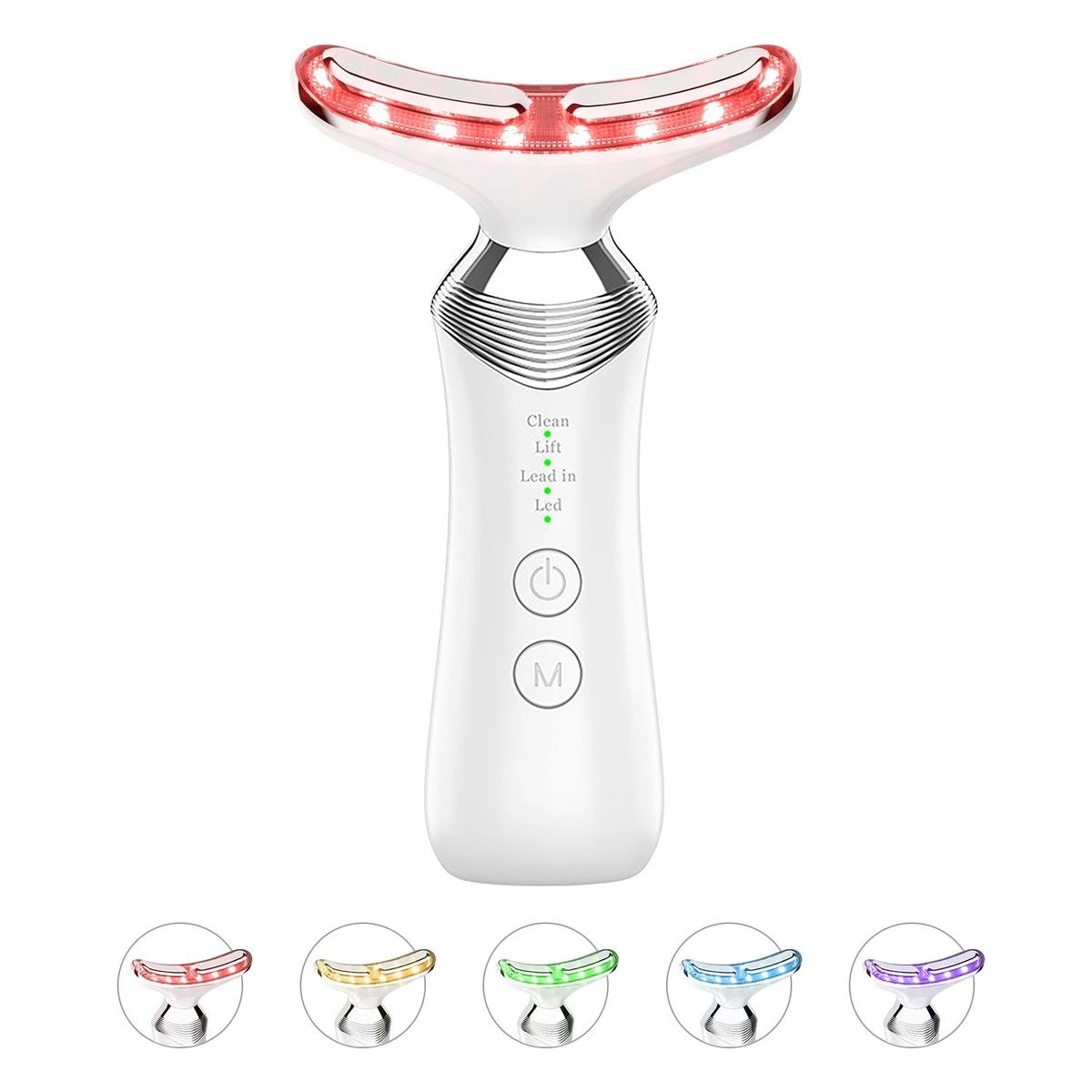 EMS Light Lifting LED Neck Massager Skin Care Electronic Essence Penetration Microcurrent Conduction Warming Lifting Pulse Induction