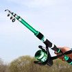 Portable Telescopic Fishing Rod and Reel Combo Kit with Fishing Reel Tackle Box for Boys, Girls, Youth (Green)