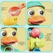 Red Bath Toys Set Rotatable Duck Waterwheel and Eyes Strong Sucker Water Scoop Fun Bath Time Accessories