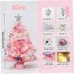 Mini Christmas Tree with LED Lights, 24 Inch Artificial Tree with 24 Ornaments,DIY Tabletop Xmas Tree for Home,Party Decor