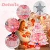Mini Christmas Tree with LED Lights, 24 Inch Artificial Tree with 24 Ornaments,DIY Tabletop Xmas Tree for Home,Party Decor