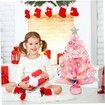 Mini Christmas Tree with LED Lights, 24 Inch Artificial Tree with 24 Ornaments,DIY Tabletop Xmas Tree for Home,Party Decor