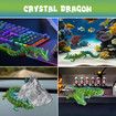 Large 3D Printed Dragon in an egg Flexible Fidget Toys Easter Surprise Christmas Birthday Gifts Home Office Desk Decor Model Multicolour