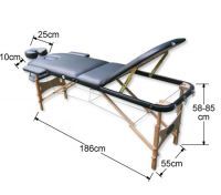 Portable 3-Section Massage Table Chair Bed Foldable &Carry Bag
